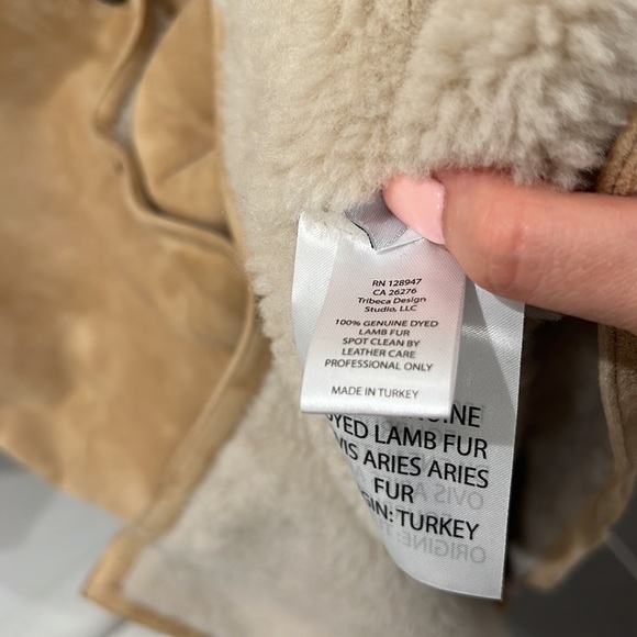 Nili Lotan | Lenon Lamb Shearling Coat in Beige - Size Large - Picture 15 of 17